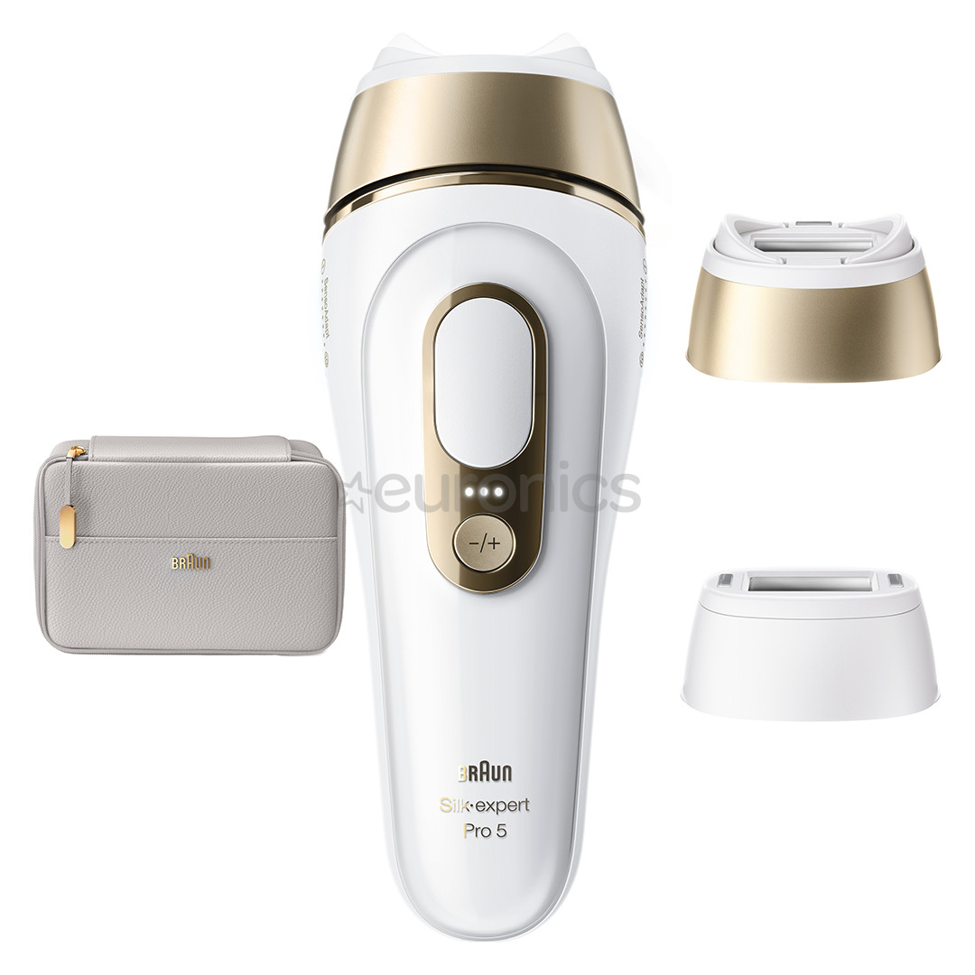 Braun Silk-expert Pro 5, white/golden - IPL Hair removal device