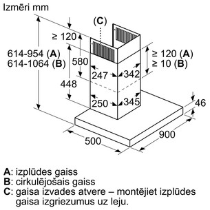 Bosch, Series 6, 722 m³/h, stainless steel - Cooker hood