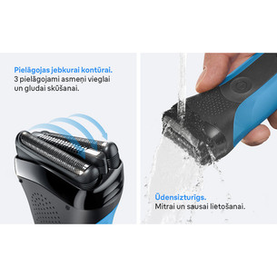 Braun Series 3 Shave & Style, Wet & Dry, blue - Shaver