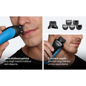 Braun Series 3 Shave & Style, Wet & Dry, blue - Shaver
