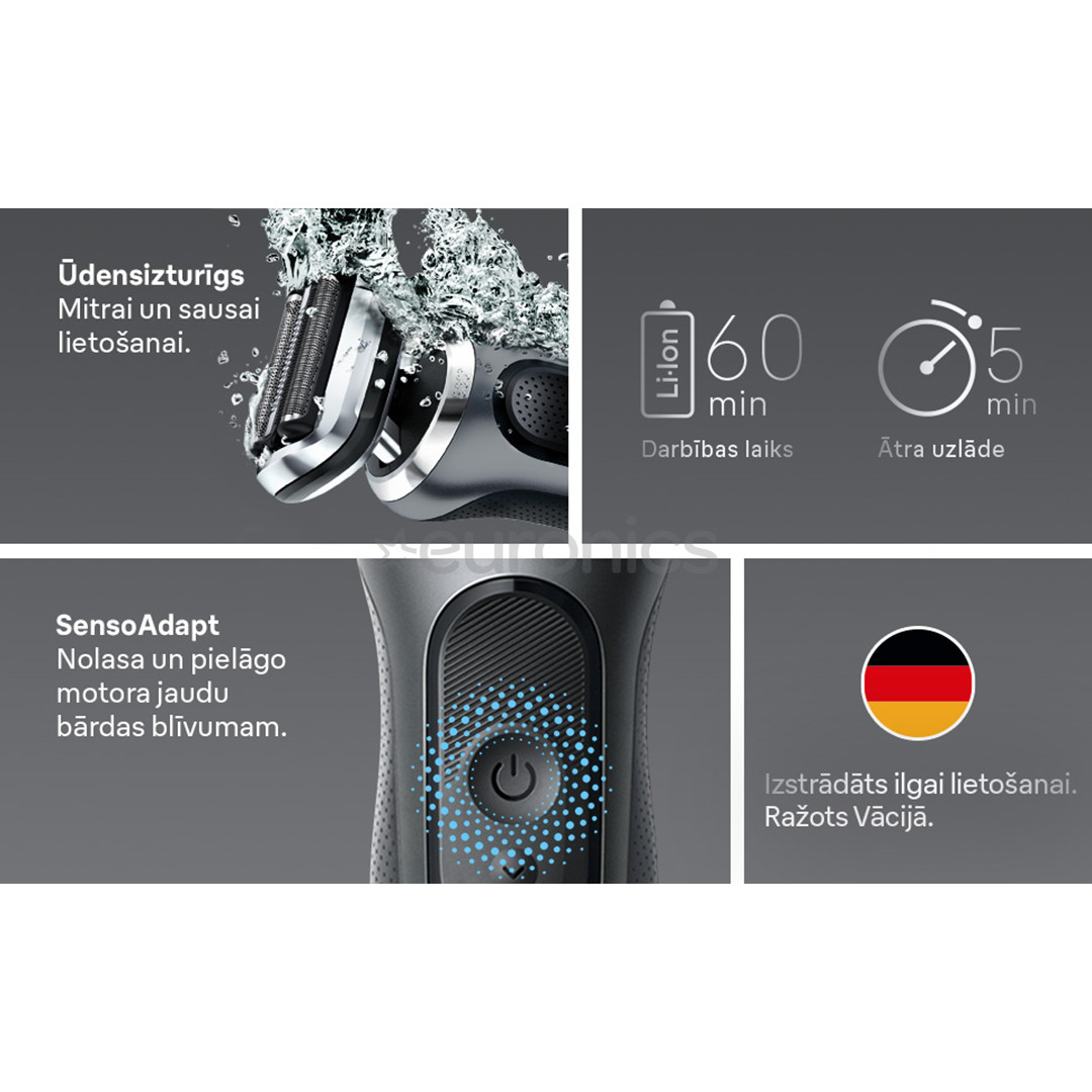 Braun, series 7, Wet & Dry, grey - Shaver