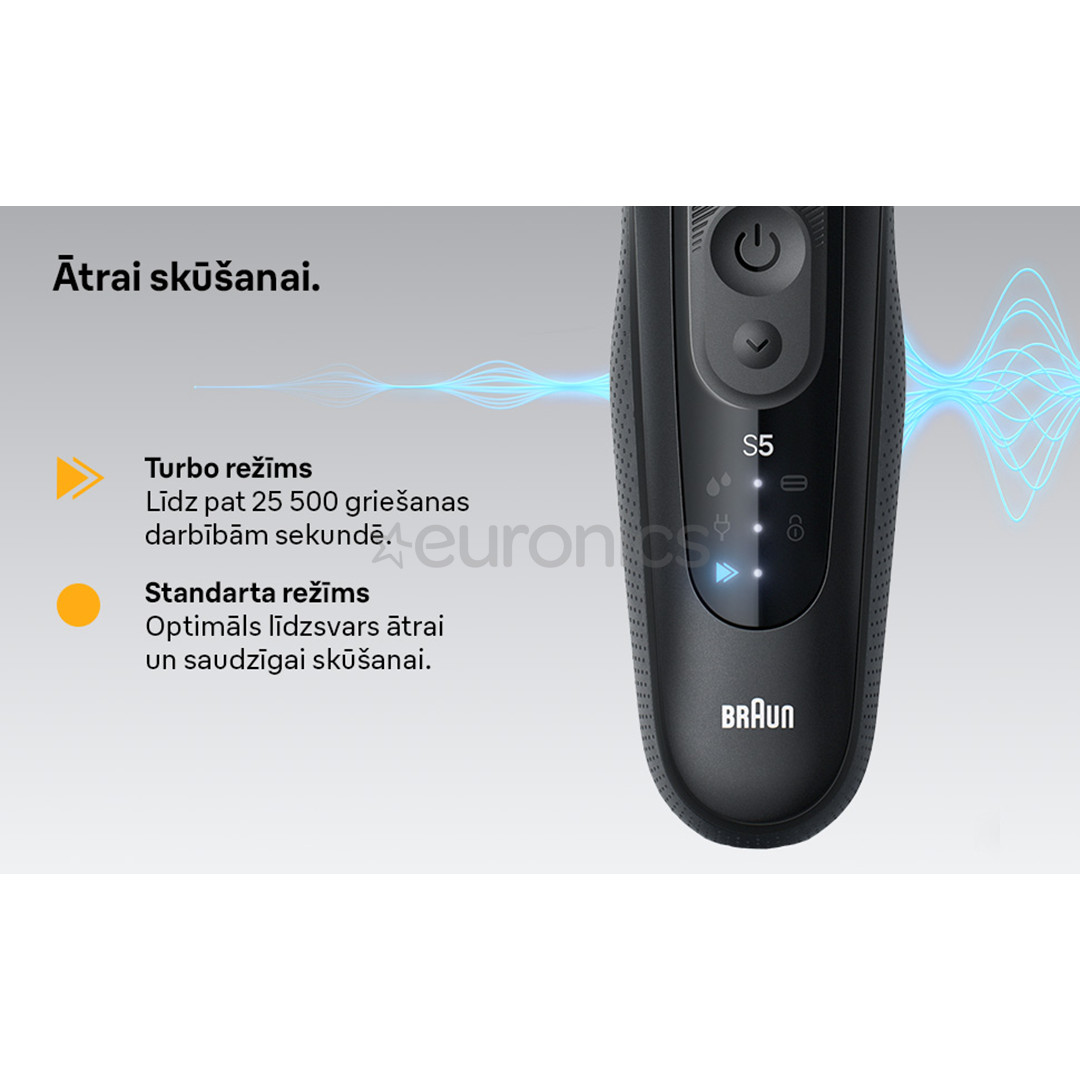 Braun Series 5, Wet & Dry, melna - Skuveklis