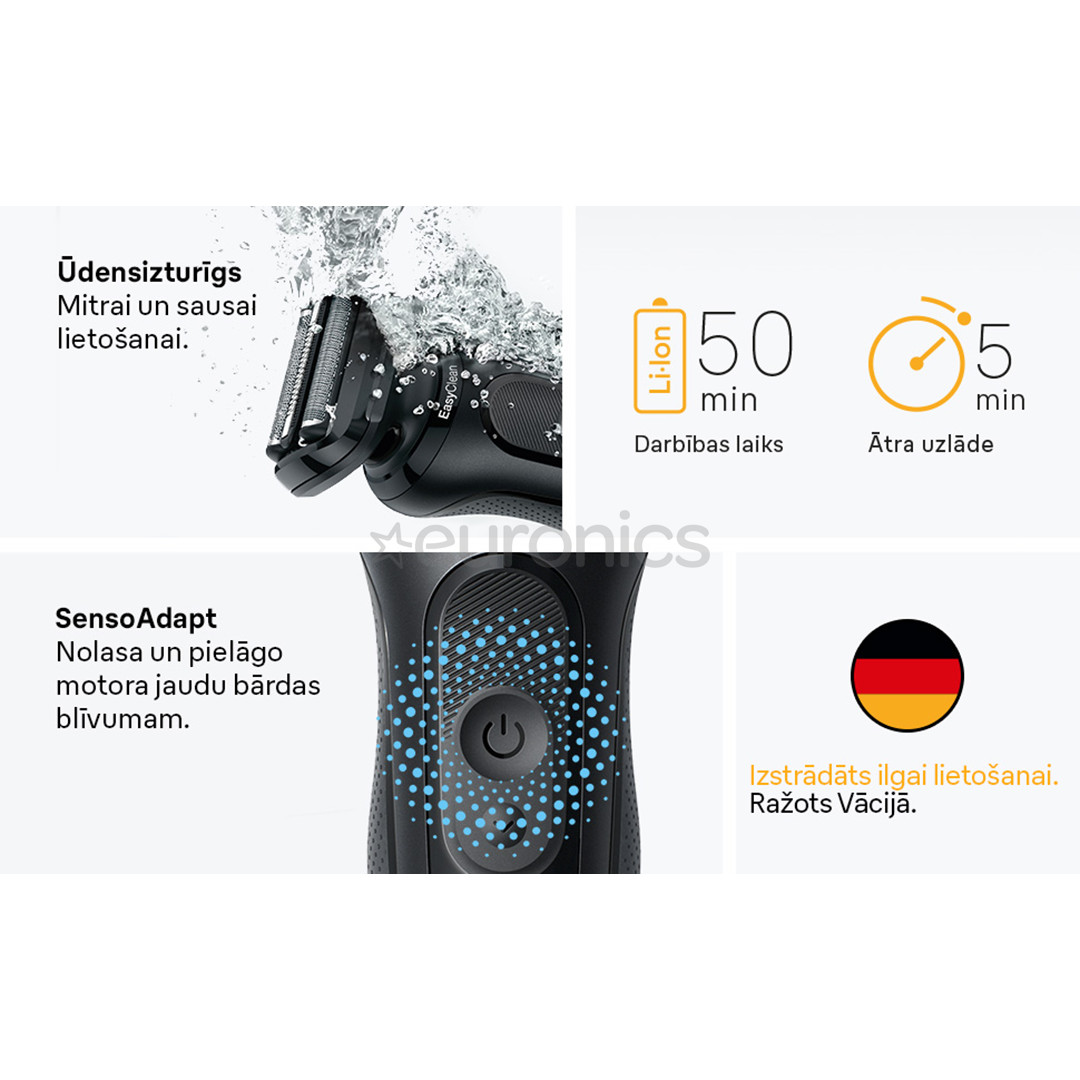 Braun Series 5, Wet & Dry, melna - Skuveklis