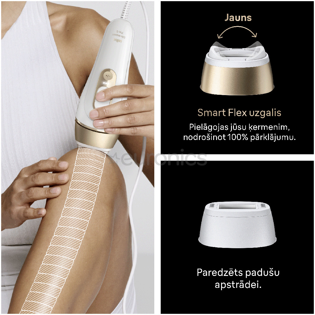 Braun Silk-expert Pro 5, white/golden - IPL Hair removal device