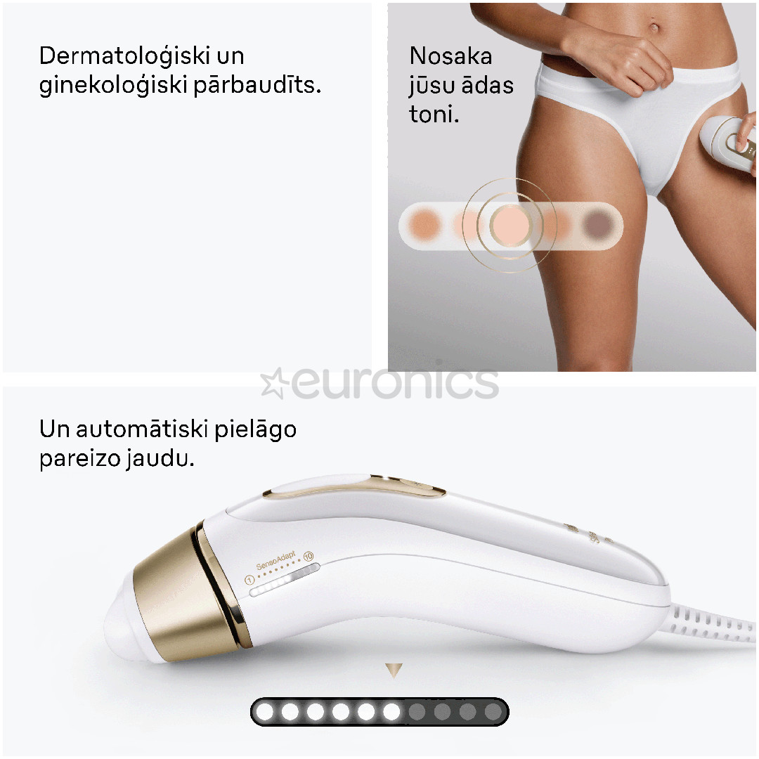Braun Silk-expert Pro 5, white/golden - IPL Hair removal device
