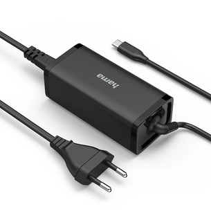 Hama Universal USB-C Notebook Power Adapter, GaN, USB-C, PD  5-20 В/100 Вт, черный - Зарядное устройство