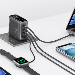 Anker 4-Port Foldable PD 3.1 USB-C GaN Charger, 140W, pelēka - Lādētājs