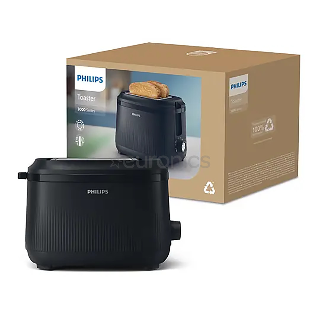 Philips 3000 Series, 830 W, black - Toaster