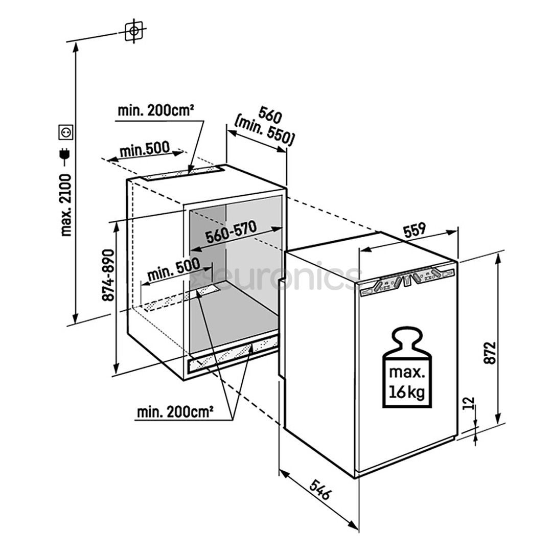 Liebherr prime, 117 L, height 88 cm - Built-in refrigerator