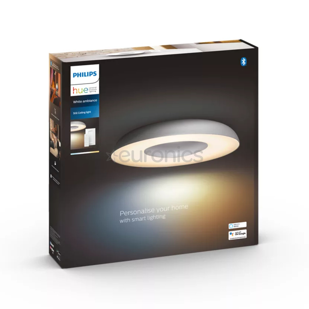 Philips Hue Still Ceiling Lamp + Hue Dimmer Switch, aluminium - Smart light