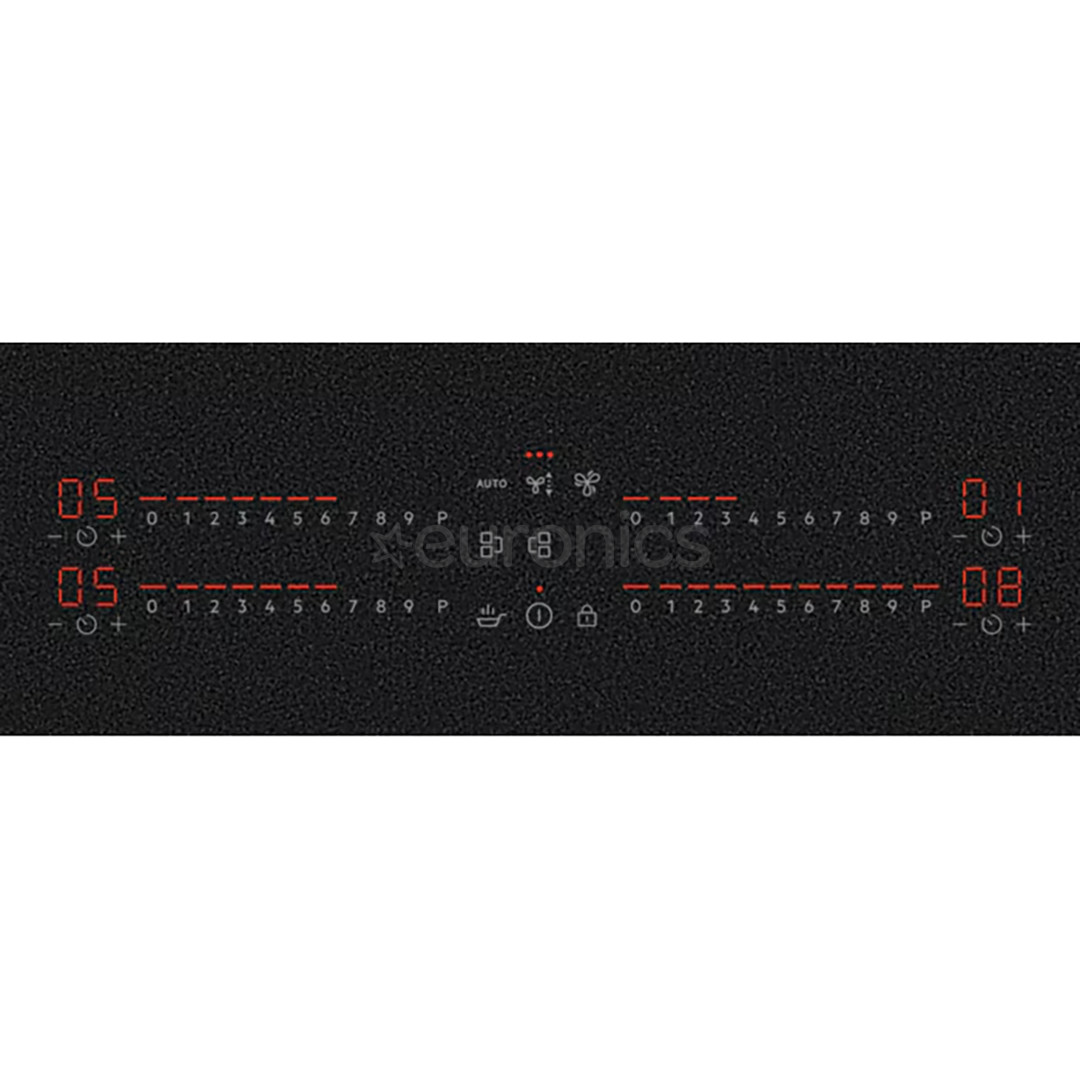 AEG 7000 Series SaphirMatt® Hob2Hood, platums 80 cm, melna - Iebūvējama indukcijas plīts virsma ar tvaika nosūcēju