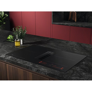 AEG 7000 Series SaphirMatt® Hob2Hood, platums 80 cm, melna - Iebūvējama indukcijas plīts virsma ar tvaika nosūcēju