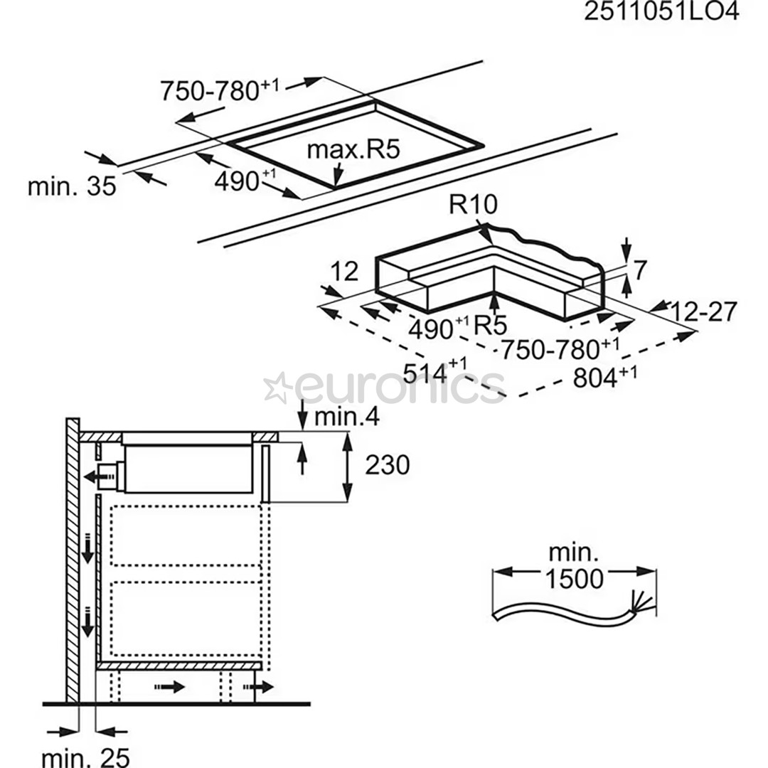 AEG 7000 Series SaphirMatt® Hob2Hood, platums 80 cm, melna - Iebūvējama indukcijas plīts virsma ar tvaika nosūcēju