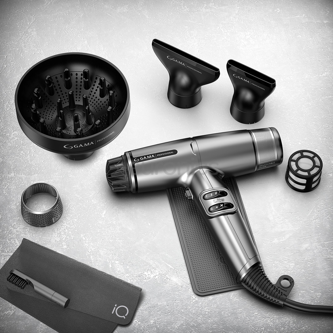 GA.MA IQ Lite Max, 1700 Вт, серый - Фен