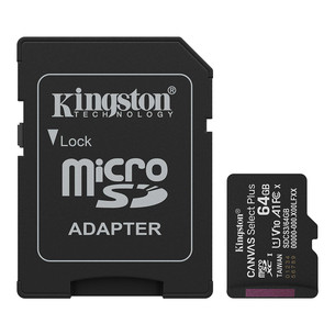 Kingston Canvas Select Plus, UHS-I, microSD, 64 GB, melna - Atmiņas karte SDCS3/64GB