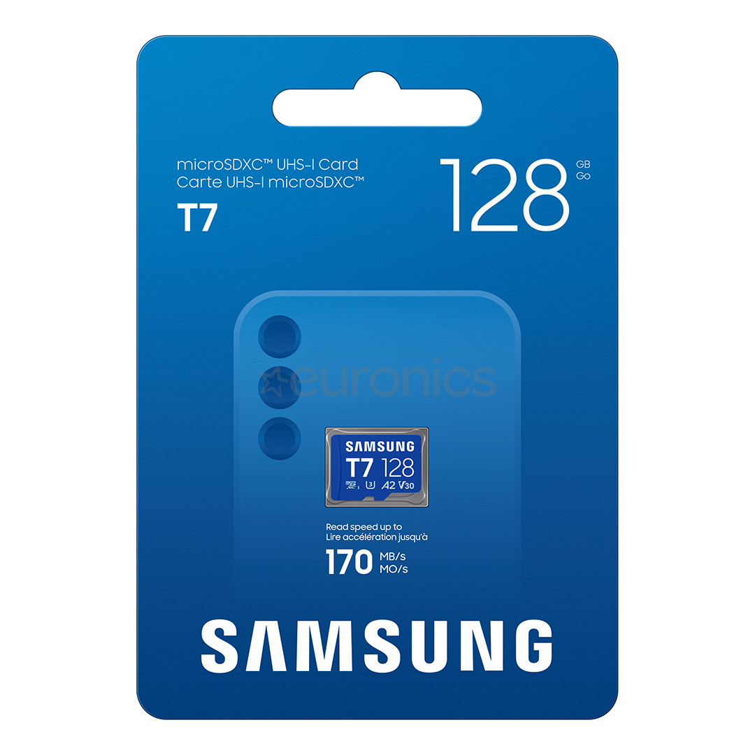 Samsung microSD Card T7, 128 GB, UHS-I, blue - Memory card