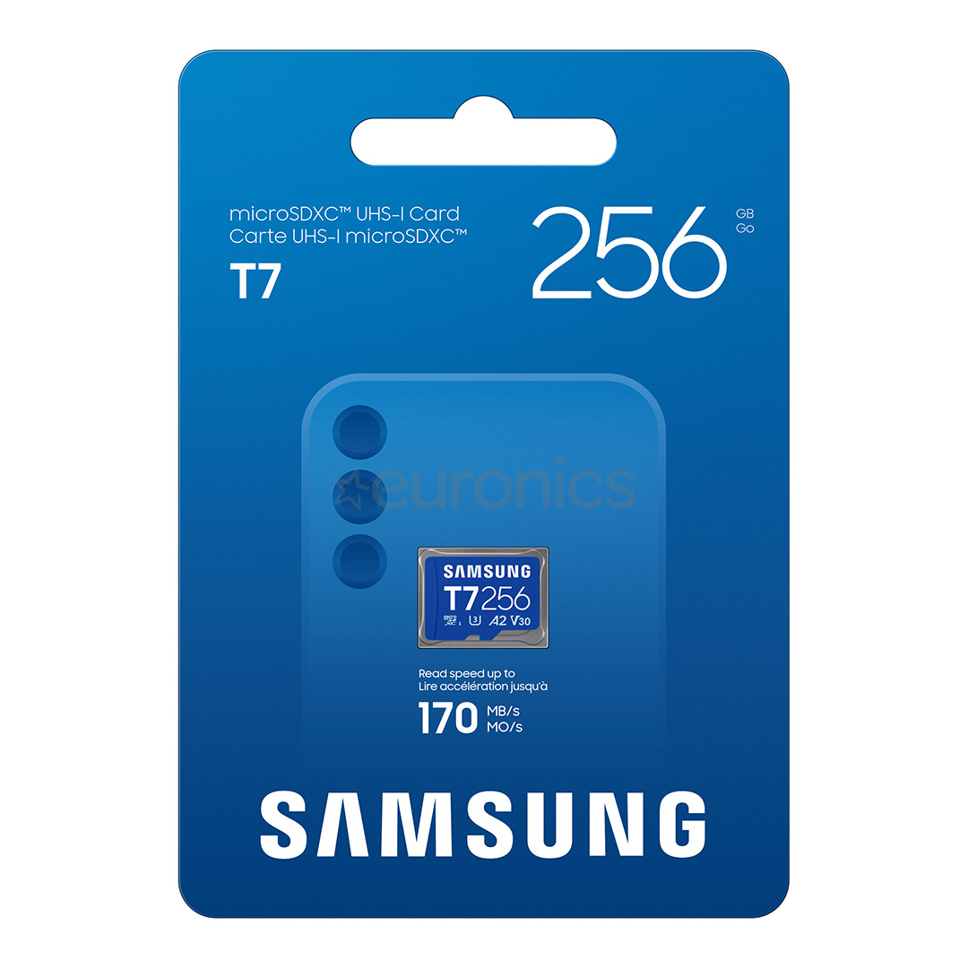 Samsung microSD Card T7, 256 GB, UHS-I, blue - Memory card