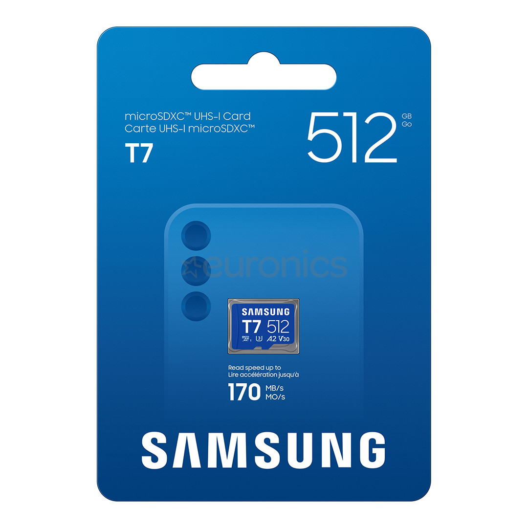 Samsung microSD Card T7, 512 GB, UHS-I, blue - Memory card