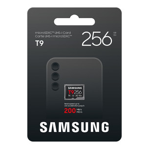 Samsung microSD Card T9, 256 ГБ, UHS‑I, черный - Карта памяти