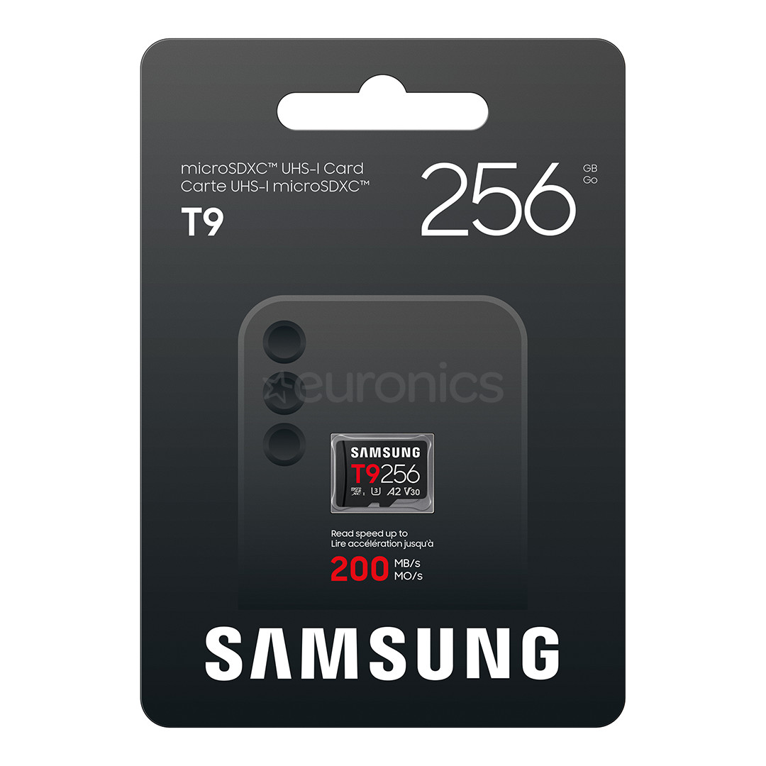 Samsung microSD Card T9, 256 ГБ, UHS‑I, черный - Карта памяти