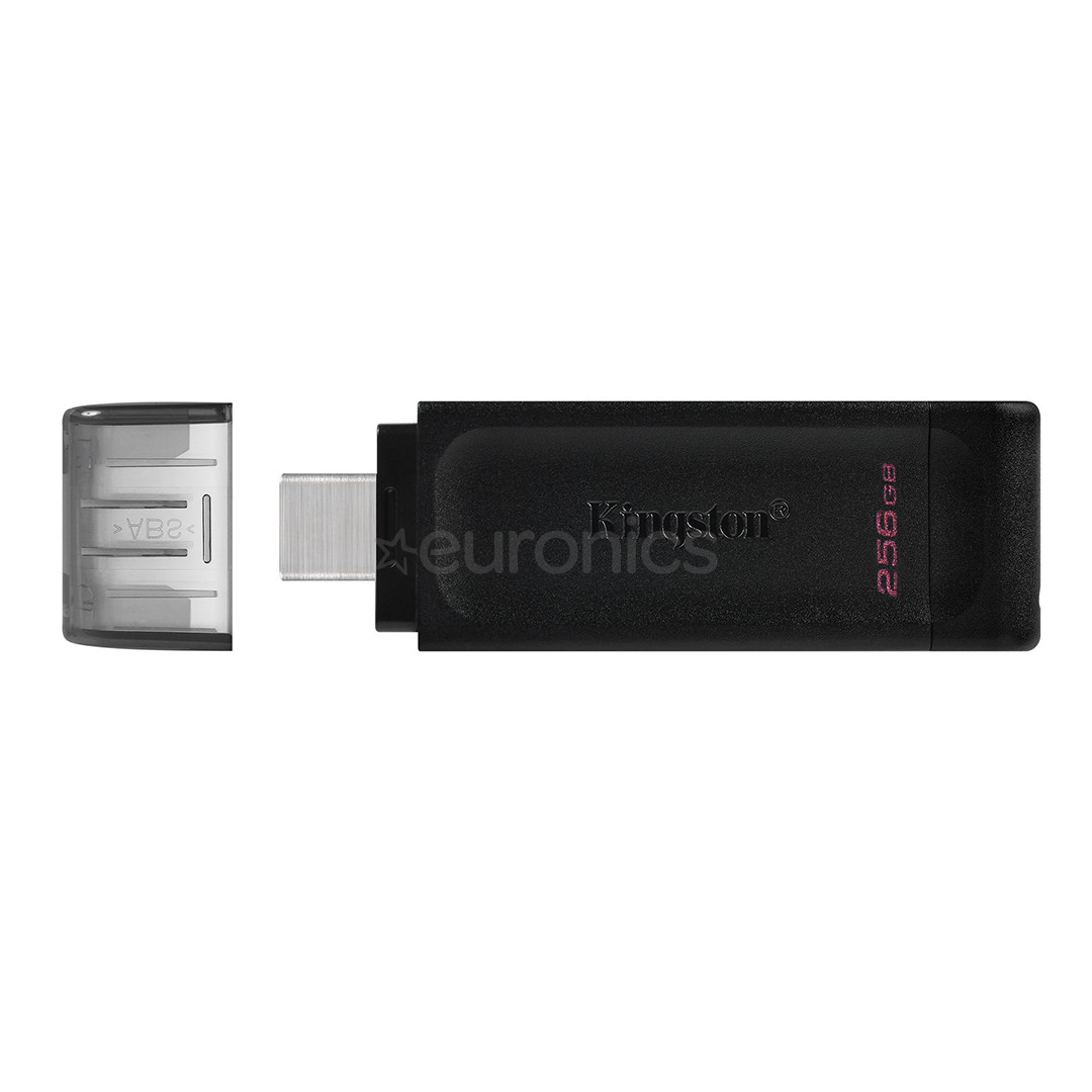 Kingston DataTraveler 70, USB-C, 256 ГБ, черный - Флеш-накопитель