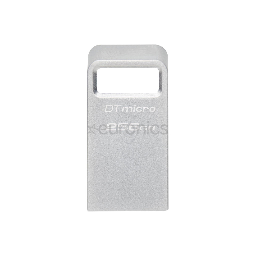 Kingston DataTraveler Micro, 256 GB, sudraba - USB zibatmiņa