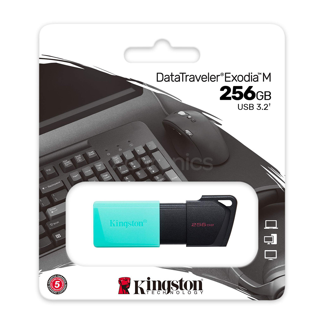 Kingston DataTraveler Exodia M, 256 GB, tirkīza - USB zibatmiņa