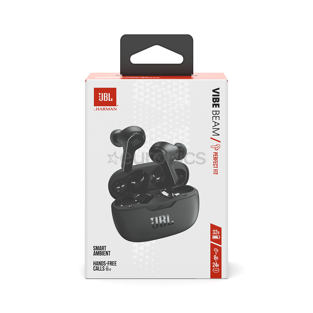 JBL Vibe Beam, melna - Bezvadu austiņas