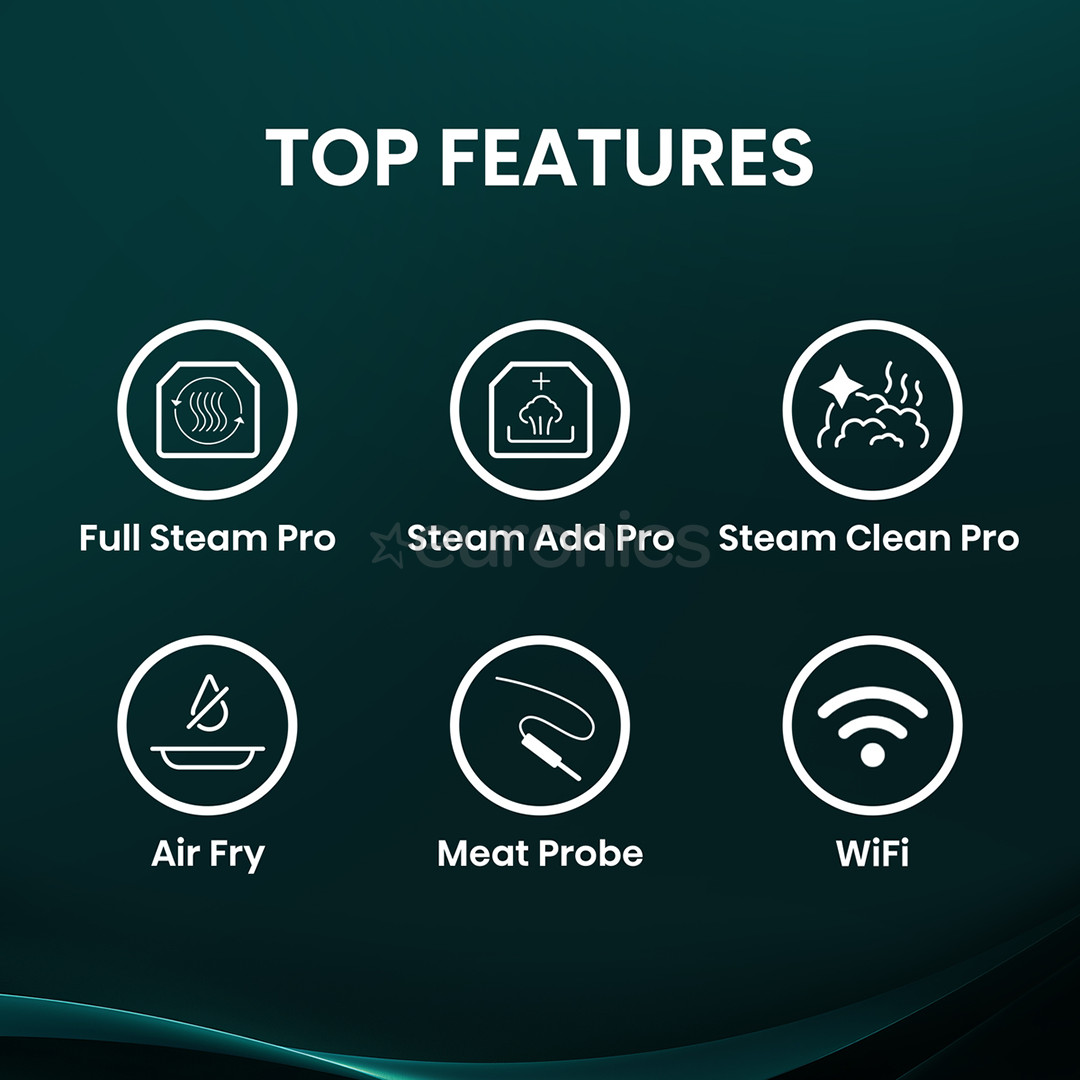 Hisense Hi8, 77 л, черный - Интегрируемый паровой духовой шкаф