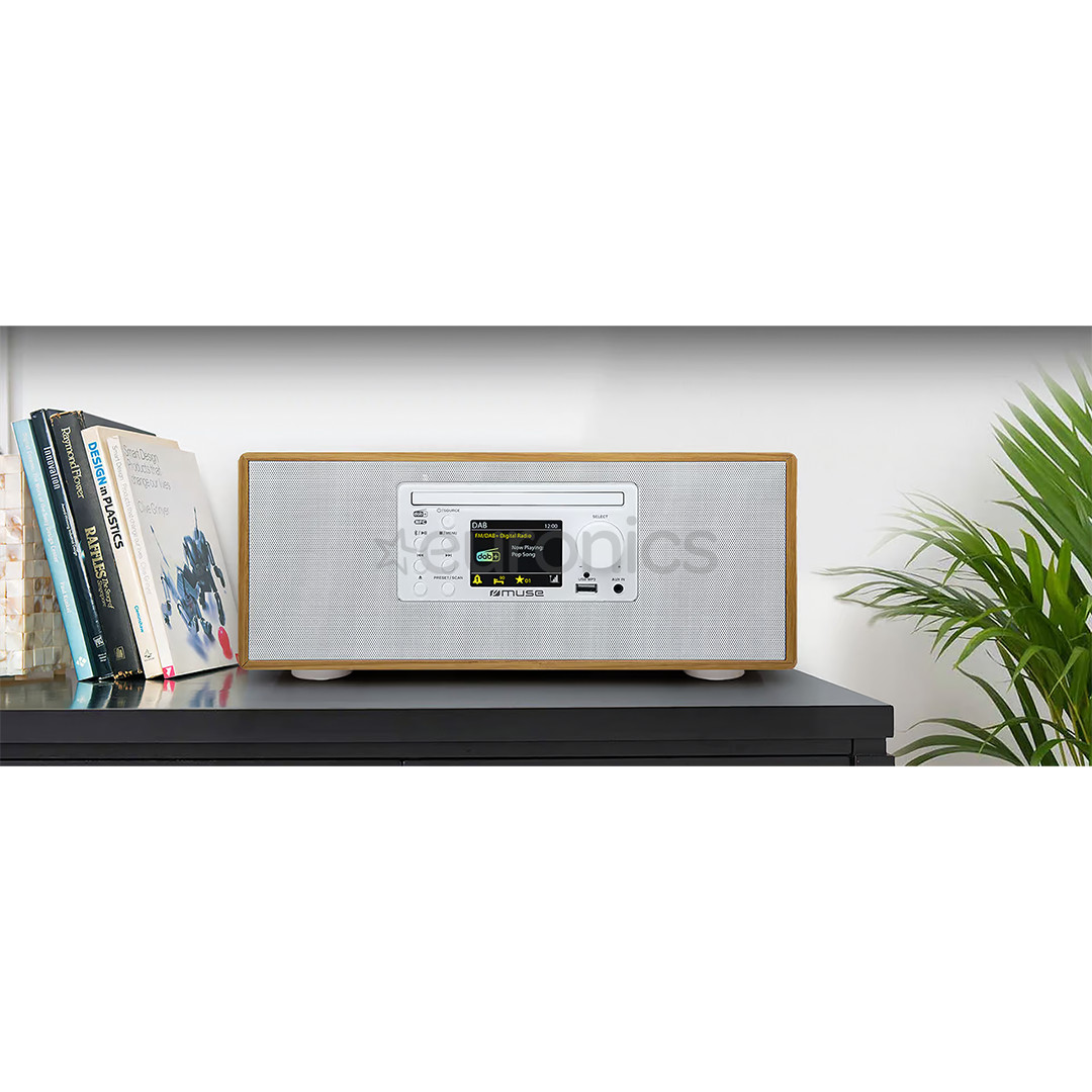 Muse M-695 DBTW, CD/FM/DAB+, brown/white - Music system