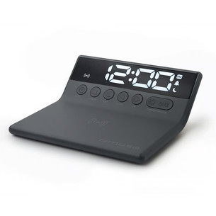 Muse M-168 WI, black - Wireless charger with alarm clock M-168WI