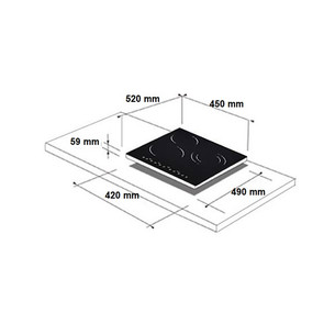Schlosser, width 45 cm, black - Built-in induction hob