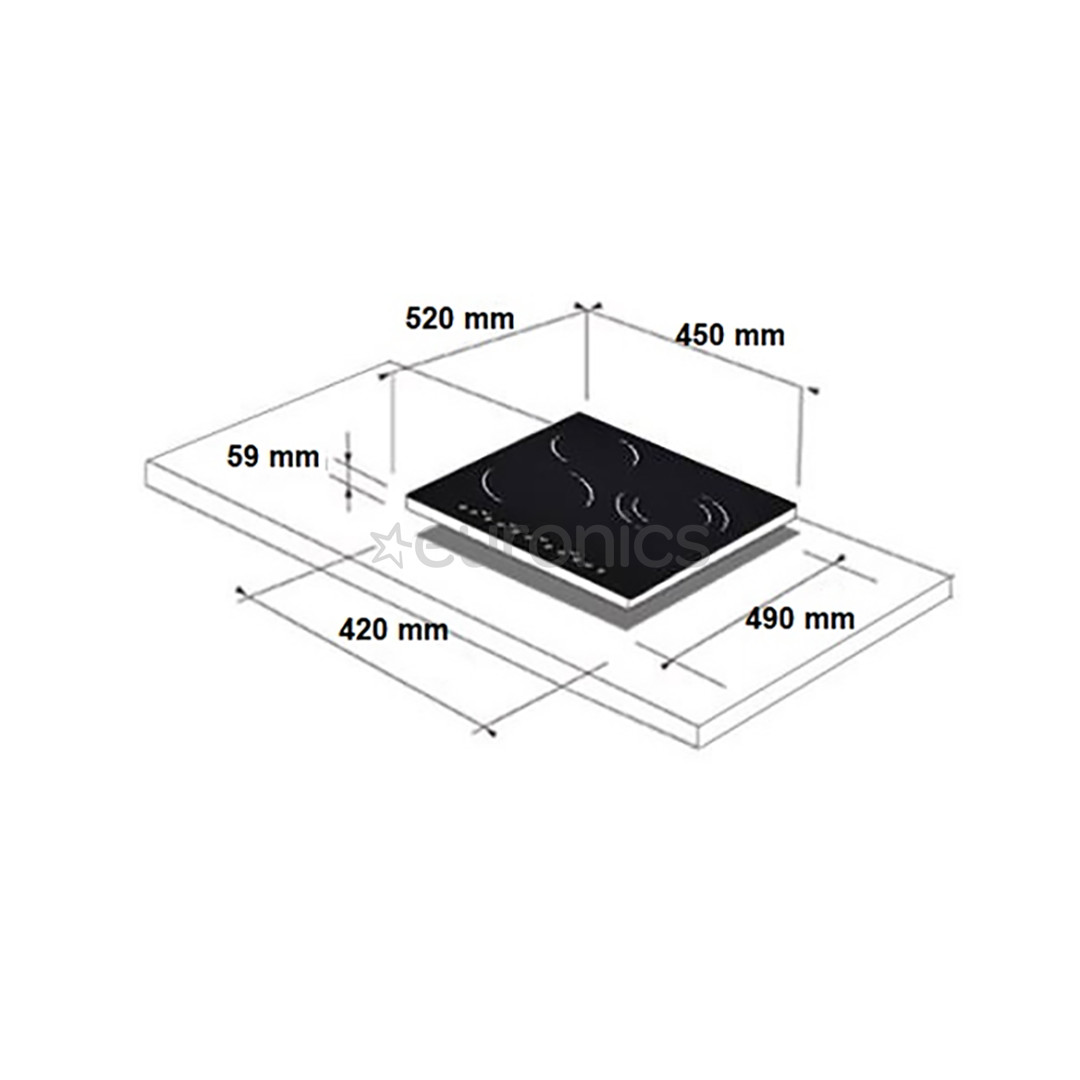 Schlosser, width 45 cm, black - Built-in induction hob