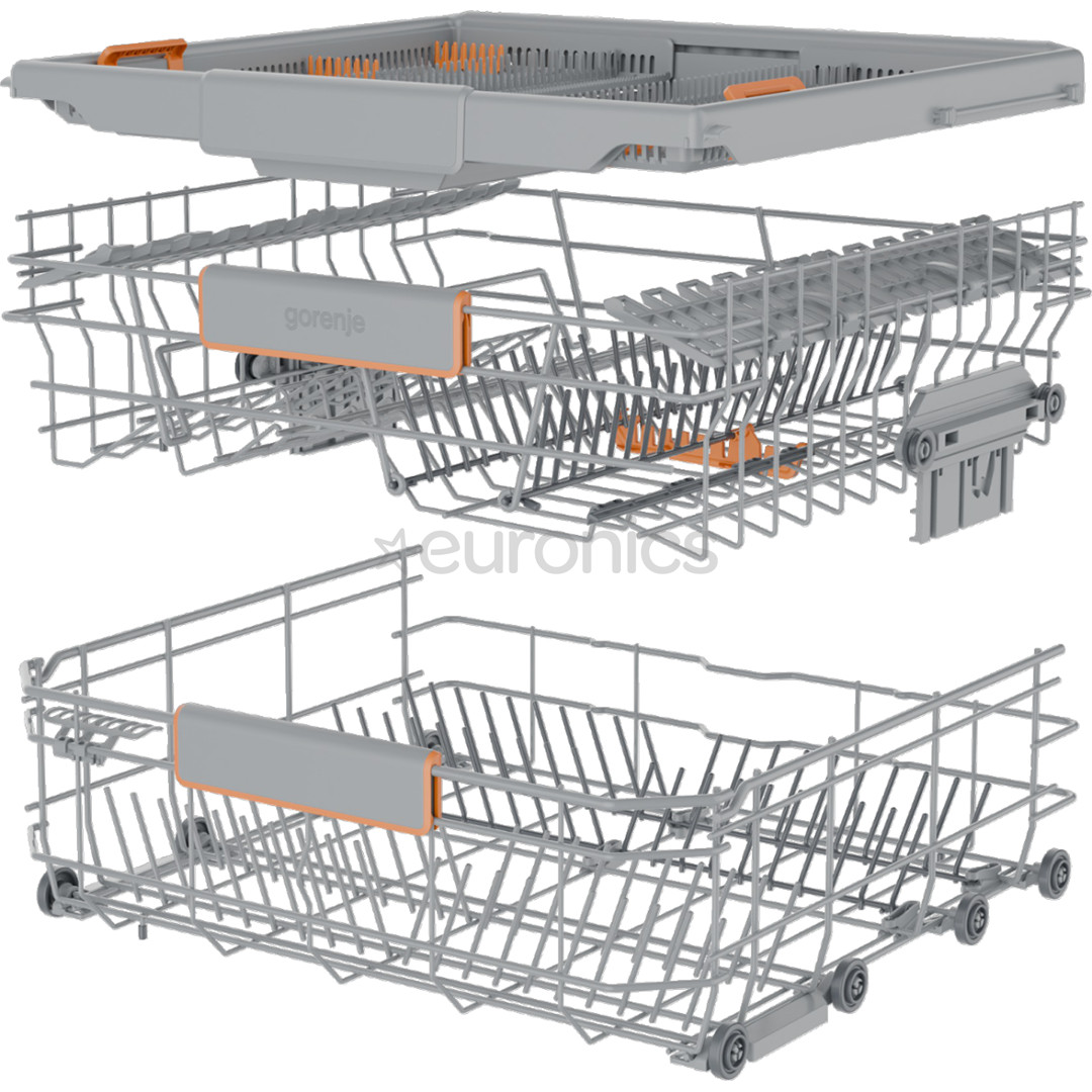Gorenje G600, 16 komplekti, platums 59.9 cm, sudraba - Brīvi stāvoša trauku mazgājamā mašīna