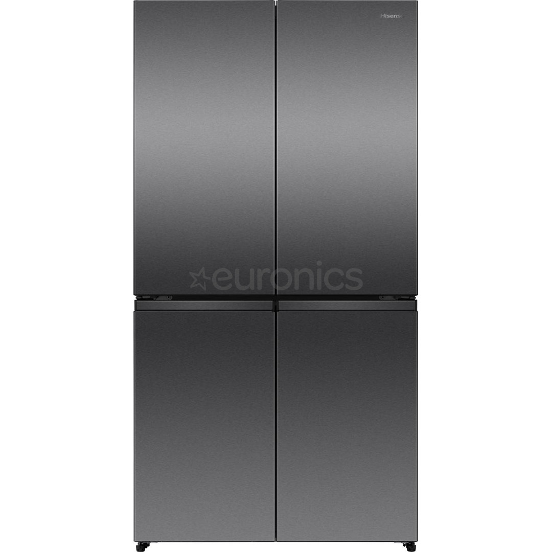 Hisense, Total No Frost, 647 L, augstums 179 cm, melna nerūsējošā tērauda - SBS Ledusskapis