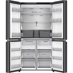 Hisense, Total No Frost, 647 L, augstums 179 cm, melna nerūsējošā tērauda - SBS Ledusskapis