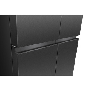 Hisense, Total No Frost, 647 L, augstums 179 cm, melna nerūsējošā tērauda - SBS Ledusskapis