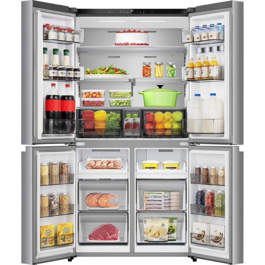 Hisense, Total No Frost, 647 L, augstums 179 cm, pelēka - SBS Ledusskapis