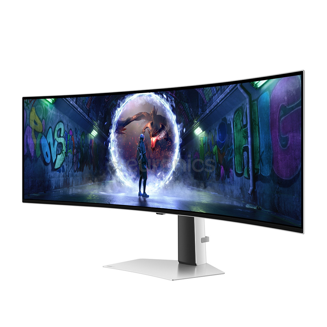 Samsung Odyssey OLED G9 G93SD, 49'', Dual QHD, OLED, 240 Hz, curved, silver - Monitor