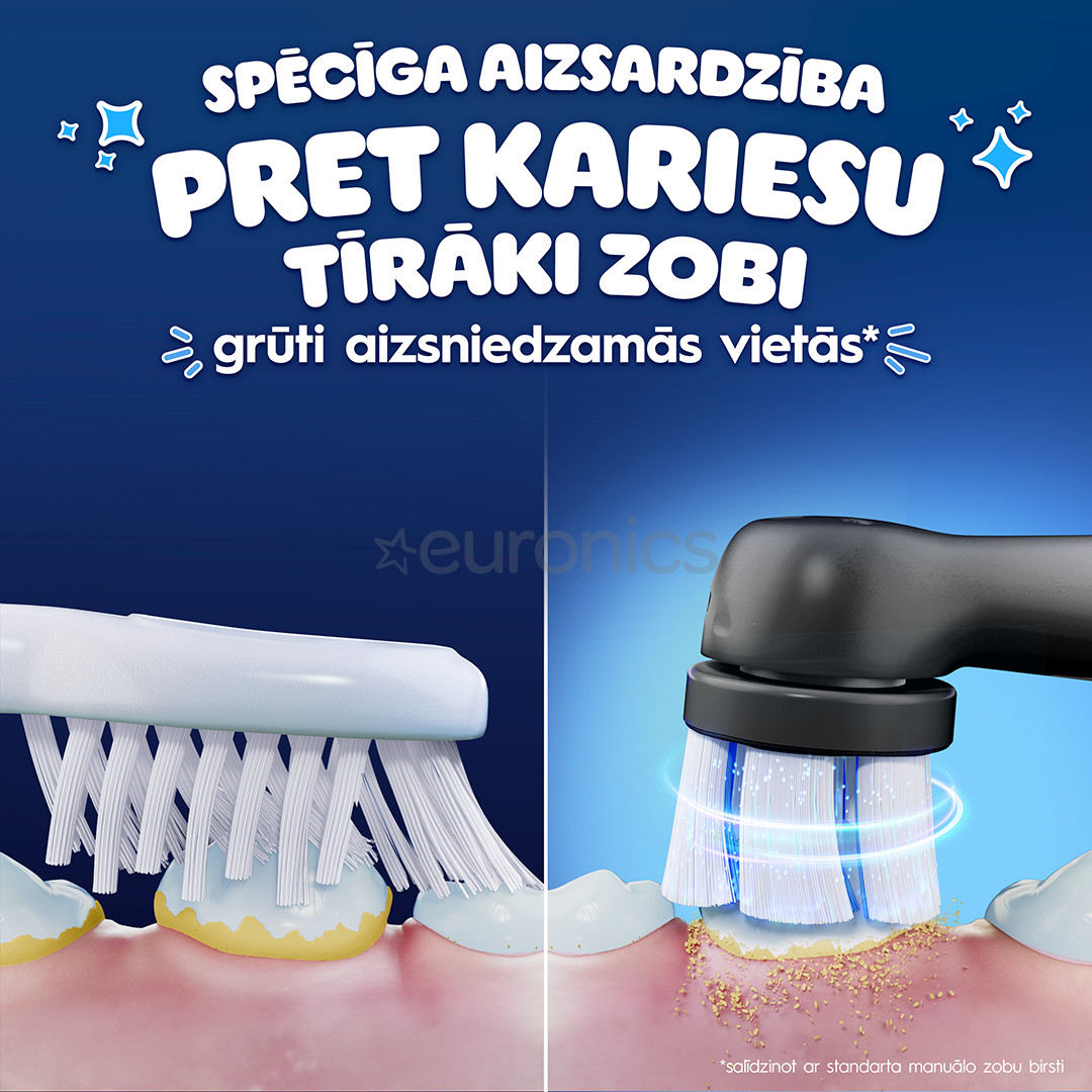 Braun Oral-B iO Kids, Marvel Spiderman, melna - Elektriskā zobu birste + ceļojuma futrālis
