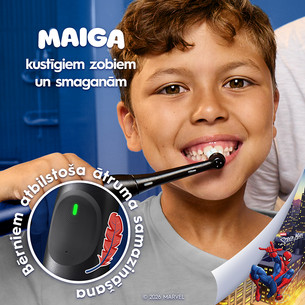 Braun Oral-B iO Kids, Marvel Spiderman, melna - Elektriskā zobu birste + ceļojuma futrālis