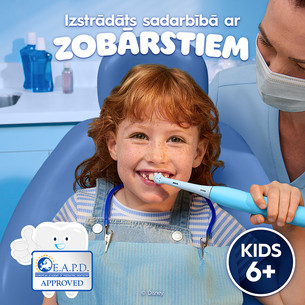 Braun Oral-B iO Kids, Disney, Stitch, zila - Elektriskā zobu birste + ceļojuma futrālis
