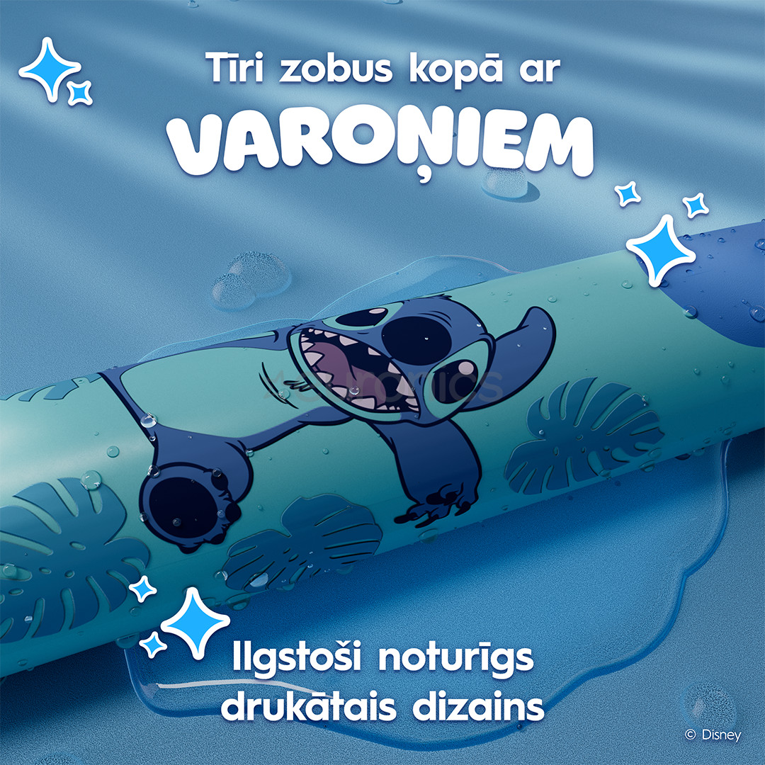 Braun Oral-B iO Kids, Disney, Stitch, zila - Elektriskā zobu birste + ceļojuma futrālis