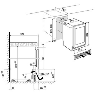 Liebherr Vinidor, 32 pudeles, augstums 82 cm, melna - Iebūvējams vīna skapis