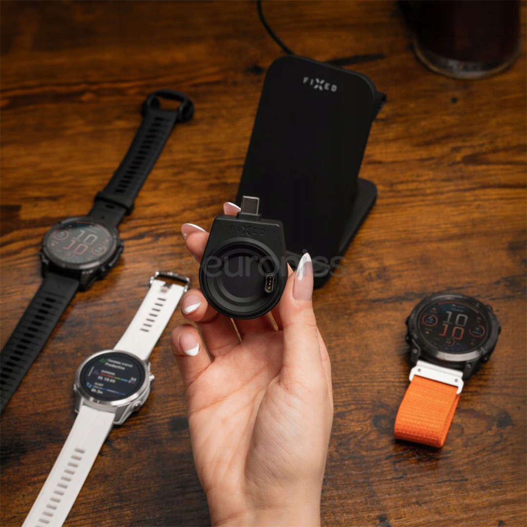 Fixed USB-C Charging Adapter, Garmin Smart Watch, черный - Зарядное устройство