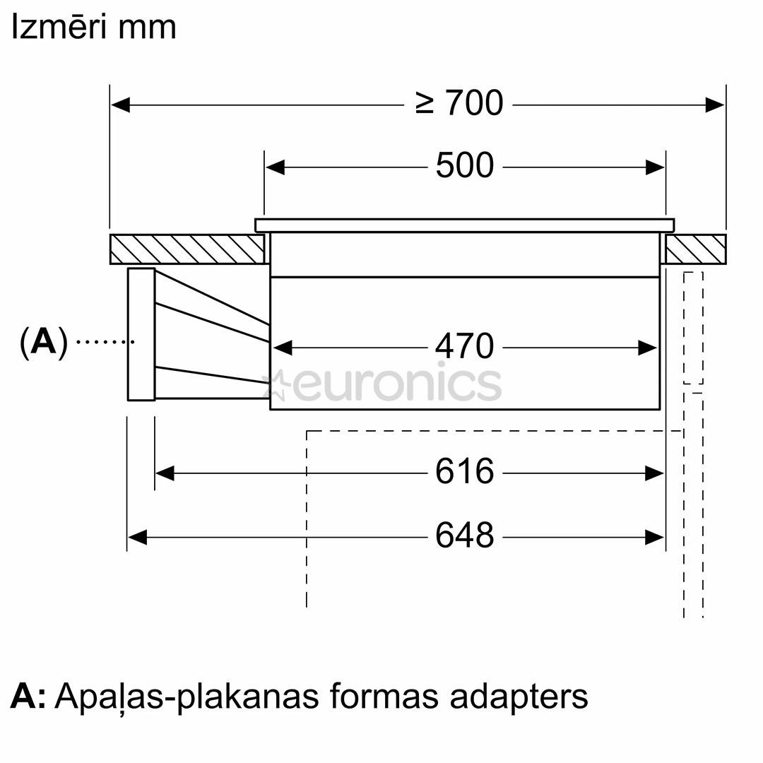 Bosch, Series 4, platums 80 cm, bez rāmja, melna - Iebūvējama indukcijas plīts virsma ar tvaika nosūcēju