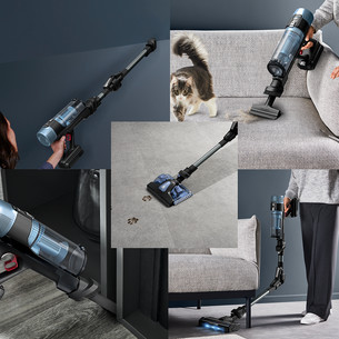 Tefal X-Force Flex 10.80 Animal Aqua, melna/zila - Bezvadu putekļu sūcējs