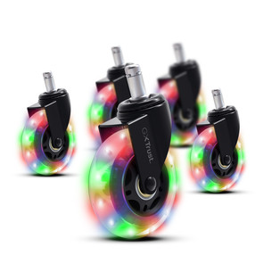 Trust GXT 701 Gel Chair Casters, LED, 5 gab., melna - Gumijas ritenīši datorkrēslam