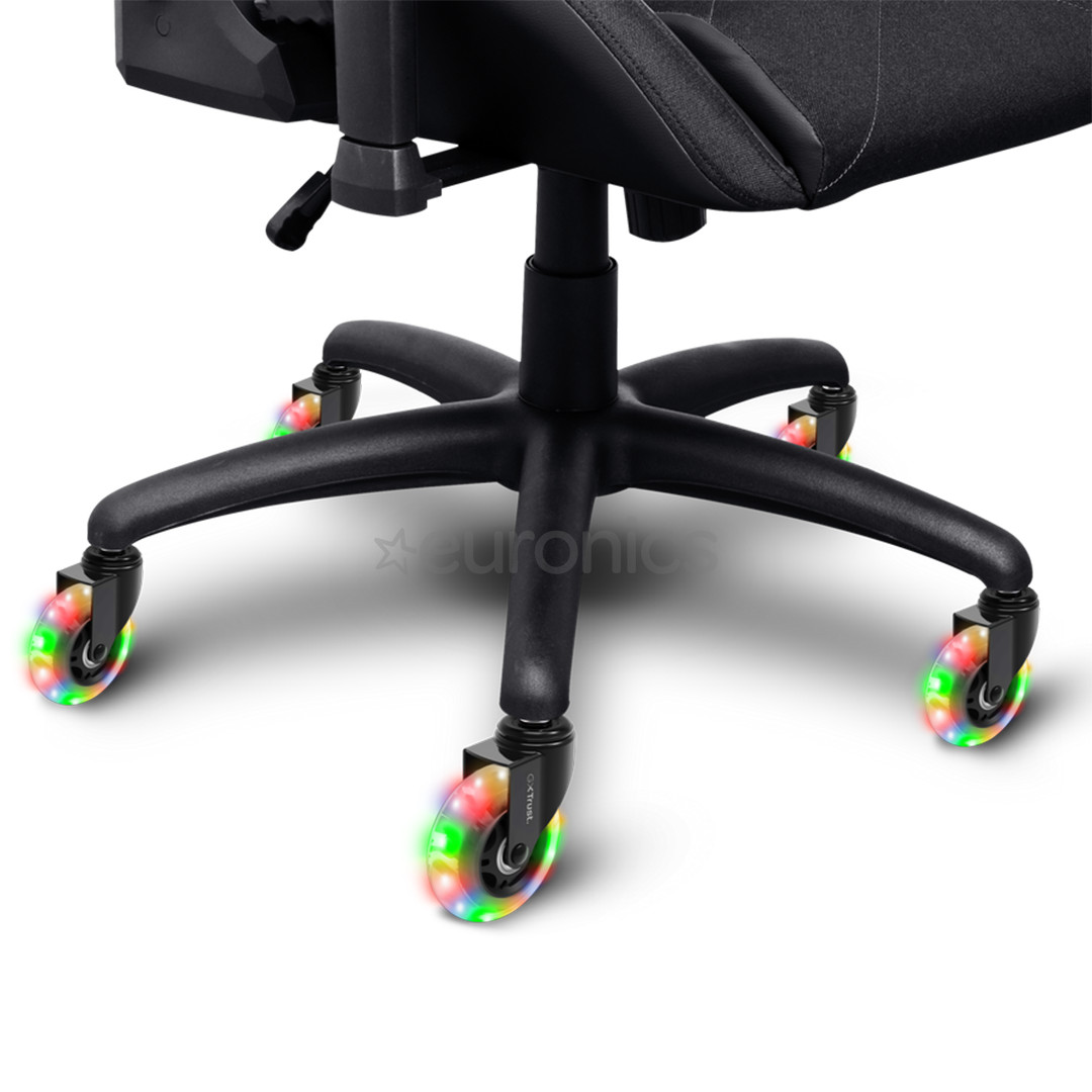 Trust GXT 701 Gel Chair Casters, LED, 5 gab., melna - Gumijas ritenīši datorkrēslam