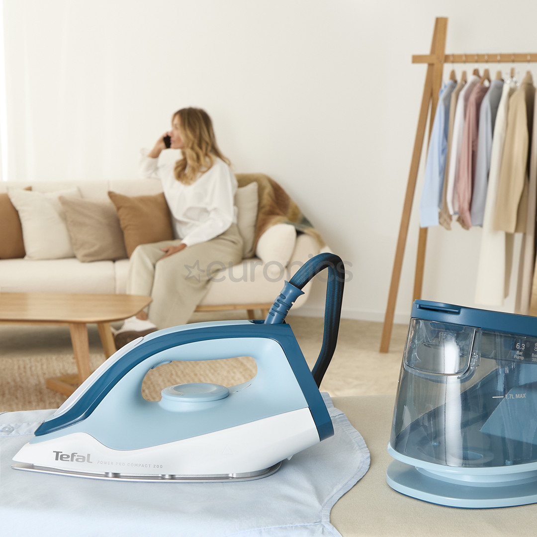 Tefal Power Pro Compact 200, 2400 Вт, голубой/белый - Гладильная система